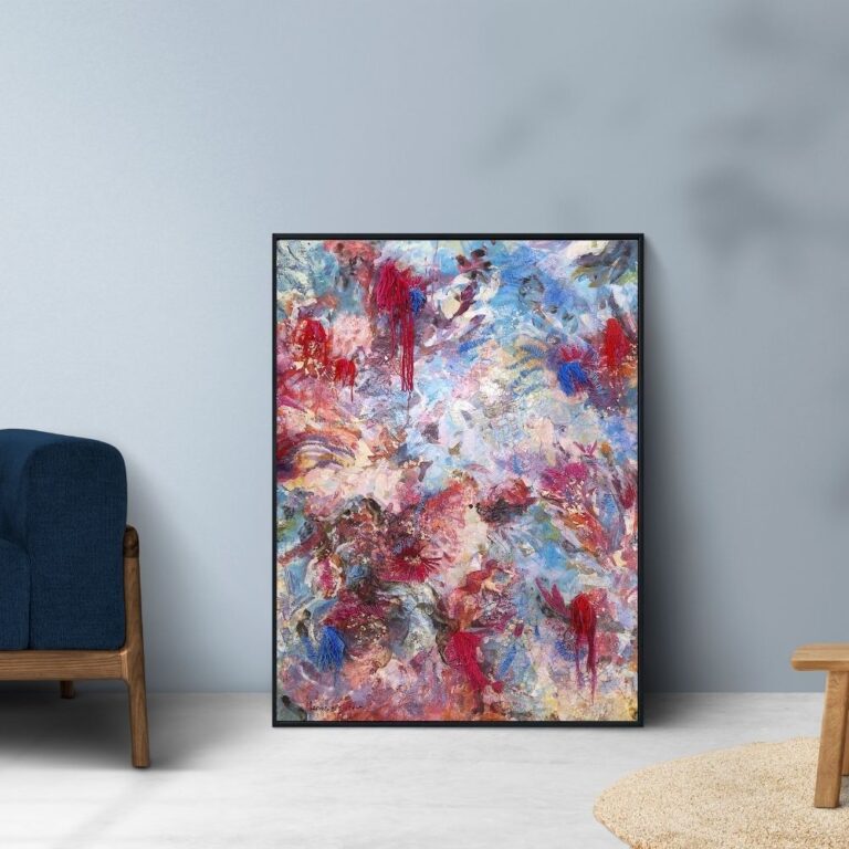 "Remnants and Remembering" Size: 101.5 × 120 cm (39.96 × 47.24 in) $2,300.00 Orientation: Portrait Medium: Oil, Cold Wax, Resin, Threadsa, Stitching ©Leonie.e.Brown, Artist – Original Artwork